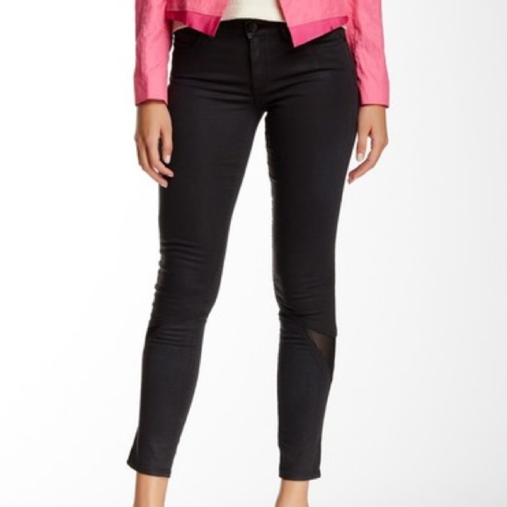 ELIE TAHARI Azella Coated Low Rise Skinny Jean